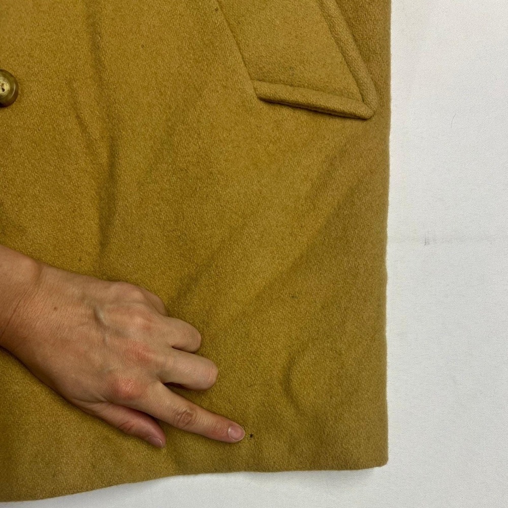 Vintage Womens Camel Wool Double Breasted Peacoat Size 12 Classic Old Money - Picture 11 of 12